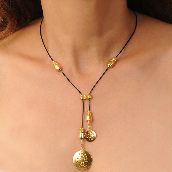 Collar cuero - Blumart-Cultura Muisca-2