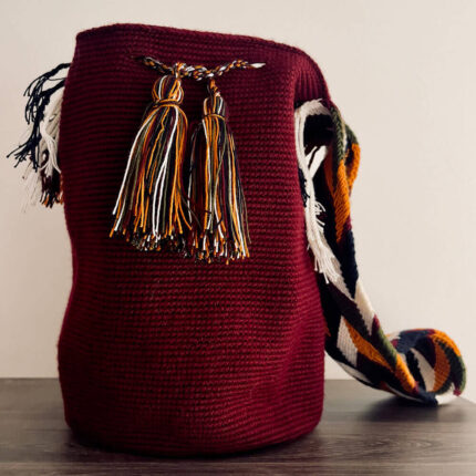 UNI Mochila Wayuu Vino tinto