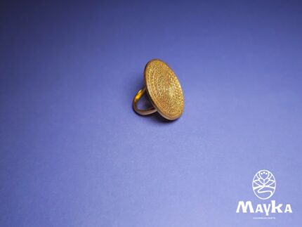 Anillo elaborado en Filigrana en Plata 970 con Baño Oro 18 Kilates